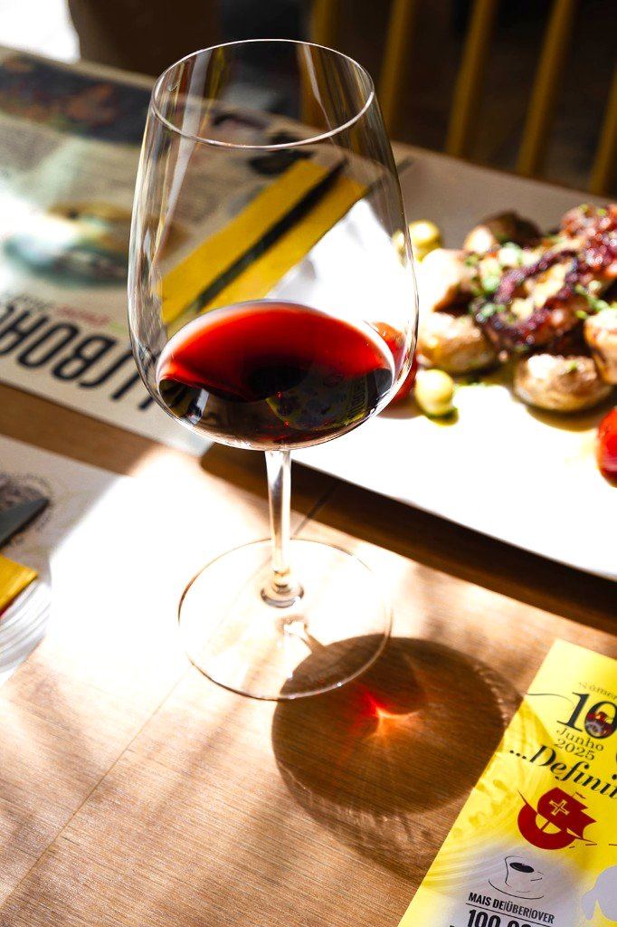 A glass of red in the afternoon sun